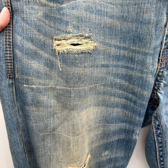 American Eagle relaxed straight distressed men's boho jean. 32x32 - Picture 2 of 8
